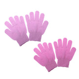 Maxbell 2 Pairs Exfoliating Bath Glove Shower Skin Care Scrubber Pads Rose Red Pink
