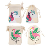 Maxbell 20pcs Set Flamingo Unicorn Thank you Cotton Jewelry Pouch Drawstring Bag