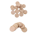 Maxbell 150 Pieces Round Unfinished Wood Pieces with Hole for DIY Crafts 50mm 30mm