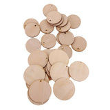 Maxbell 150 Pieces Round Unfinished Wood Pieces with Hole for DIY Crafts 50mm 30mm