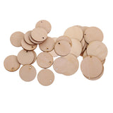 Maxbell 150 Pieces Round Unfinished Wood Pieces with Hole for DIY Crafts 50mm 30mm