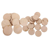 Maxbell 150 Pieces Round Unfinished Wood Pieces with Hole for DIY Crafts 50mm 30mm