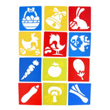 Maxbell 12 Pieces Plastic Drawing Template Stencils Ruler for Kids DIY Crafts Toys