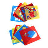 Maxbell 12 Pieces Plastic Drawing Template Stencils Ruler for Kids DIY Crafts Toys