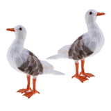 Maxbell 2Pc Simulated Seagull Artificial Bird Vivid Garden Home Decor Props Ornament