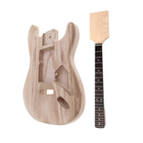 Maxbell Wood Unfinished Electric Guitar Body + Neck for Fender ST Guitar DIY Parts