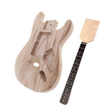 Maxbell Wood Unfinished Electric Guitar Body + Neck for Fender ST Guitar DIY Parts