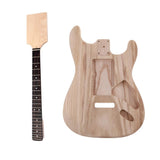 Maxbell Wood Unfinished Electric Guitar Body + Neck for Fender ST Guitar DIY Parts