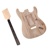 Maxbell Wood Unfinished Electric Guitar Body + Neck for Fender ST Guitar DIY Parts