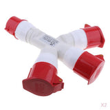 Maxbell 2pcs 380V 16A 5Pin Industrial Site Plug Socket Weatherproof IP44 1015 3P+N+E