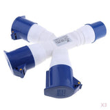 Maxbell 3pcs 220V 32A 3Pin Industrial Site Plug Socket Weatherproof Building 2P+E