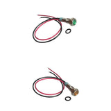 Maxbell 2Pcs 6mm LED Metal Indicator Light Waterproof Signal Pilot Dash Lamp 6V