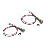 Maxbell 2Pcs 6mm LED Metal Indicator Light Waterproof Signal Pilot Dash Lamp 6V