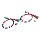 Maxbell 2Pcs 6mm LED Metal Indicator Light Waterproof Signal Pilot Dash Lamp 6V
