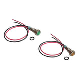 Maxbell 2Pcs 6mm LED Metal Indicator Light Waterproof Signal Pilot Dash Lamp 6V