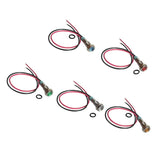 Maxbell 5pcs 6mm LED Metal Indicator Light Waterproof Signal Pilot Dash Lamp 6V