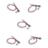 Maxbell 5pcs 6mm LED Metal Indicator Light Waterproof Signal Pilot Dash Lamp 6V