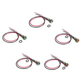 Maxbell 5pcs 6mm LED Metal Indicator Light Waterproof Signal Pilot Dash Lamp 6V