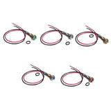 Maxbell 5pcs 6mm LED Metal Indicator Light Waterproof Signal Pilot Dash Lamp 6V