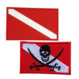 Maxbell 2 Pieces Scuba Diving Dive Diver Down Flag Patch Badge for Backpack Gear Bag
