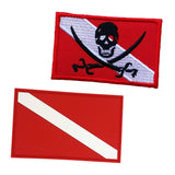 Maxbell 2 Pieces Scuba Diving Dive Diver Down Flag Patch Badge for Backpack Gear Bag