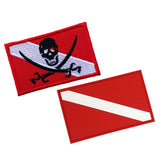 Maxbell 2 Pieces Scuba Diving Dive Diver Down Flag Patch Badge for Backpack Gear Bag