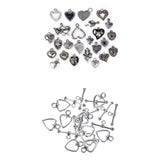 Maxbell 10 Sets Silver Toggle Clasps+25Pcs Alloy Silver Pendants Charms DIY Jewelry