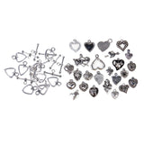 Maxbell 10 Sets Silver Toggle Clasps+25Pcs Alloy Silver Pendants Charms DIY Jewelry