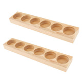 Maxbell 2 Pieces Wood Essential Oil Displaying Storage Rack Hold 6pcs 15ml Bottles