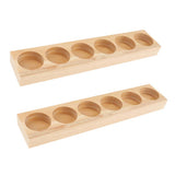 Maxbell 2 Pieces Wood Essential Oil Displaying Storage Rack Hold 6pcs 15ml Bottles