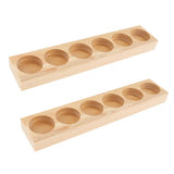 Maxbell 2 Pieces Wood Essential Oil Displaying Storage Rack Hold 6pcs 15ml Bottles
