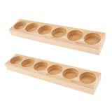 Maxbell 2 Pieces Wood Essential Oil Displaying Storage Rack Hold 6pcs 15ml Bottles