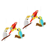 Maxbell 6 Pieces Rainbow Hanging Room Parrots Decor Kids Tropical Party Wall Bird