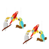 Maxbell 6 Pieces Rainbow Hanging Room Parrots Decor Kids Tropical Party Wall Bird