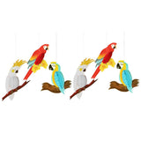 Maxbell 6 Pieces Rainbow Hanging Room Parrots Decor Kids Tropical Party Wall Bird