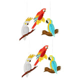 Maxbell 6 Pieces Rainbow Hanging Room Parrots Decor Kids Tropical Party Wall Bird
