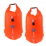 Maxbell 2 Pieces High Visibility Inflatable Dry Bag Open Water Swim Safety Float