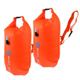 Maxbell 2 Pieces High Visibility Inflatable Dry Bag Open Water Swim Safety Float