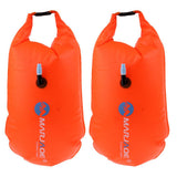 Maxbell 2 Pieces High Visibility Inflatable Dry Bag Open Water Swim Safety Float