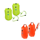 Maxbell 2 Pieces High Visibility Inflatable Dry Bag Open Water Swim Safety Float