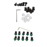 Maxbell 4mm + 5mm Fairing Windscreen Screw Bolt Windshield Mounting Nuts Kit Green