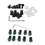 Maxbell 4mm + 5mm Fairing Windscreen Screw Bolt Windshield Mounting Nuts Kit Green