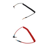 Maxbell 2 Pieces 3.5mm (1/8") M-M Coiled Audio Cable Wire Headphone Cable Black+Red