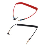 Maxbell 2 Pieces 3.5mm (1/8") M-M Coiled Audio Cable Wire Headphone Cable Black+Red
