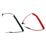 Maxbell 2 Pieces 3.5mm (1/8") M-M Coiled Audio Cable Wire Headphone Cable Black+Red