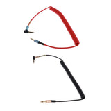 Maxbell 2 Pieces 3.5mm (1/8") M-M Coiled Audio Cable Wire Headphone Cable Black+Red