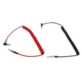 Maxbell 2 Pieces 3.5mm (1/8") M-M Coiled Audio Cable Wire Headphone Cable Black+Red