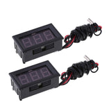 Maxbell 2x LED DC12V Digital Thermometer Mini Temperature Probe -50-110 Celsius Red
