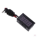 Maxbell 2x LED DC12V Digital Thermometer Mini Temperature Probe -50-110 Celsius Red