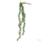 Maxbell 10x Artificial Flower String of Pearls Wall Hanging Succulents Plants Green